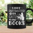 Easily Distracted By Cats And Books Cats & Book Lovers Graphic Print Coffee Mug Gifts ideas Easily Distracted By Cats And Books Cats & Book Lovers Graphic Print Coffee Mug Gifts ideas