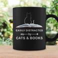 Easily Distracted By Cats And Books Reading Cats Main Coon Graphic Print Coffee Mug Gifts ideas