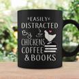 Easily Distracted By Chickens And Coffee And Books Graphic Print Coffee Mug Gifts ideas
