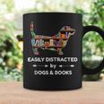 Easily Distracted By Dogs & Books Graphic Print Coffee Mug Gifts ideas