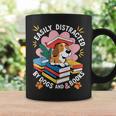 Easily Distracted By Dogs And Books Pets Books Lovers Graphic Print Coffee Mug Gifts ideas
