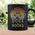 Easily Distracted By Dogs And Books Retro Vintage Dogs Lover Graphic Print Coffee Mug Gifts ideas