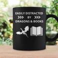 Easily Distracted By Dragon And Books Nerds Graphic Print Coffee Mug Gifts ideas