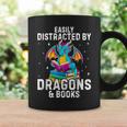 Easily Distracted By Dragons & Books Bookworm Library Graphic Print Coffee Mug Gifts ideas