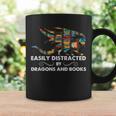 Easily Distracted By Dragons & Books Cool Reading Books Graphic Print Coffee Mug Gifts ideas