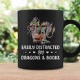 Easily Distracted By Dragons & Books Dragon Book Reading Graphic Print Coffee Mug Gifts ideas