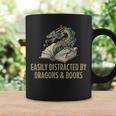 Easily Distracted By Dragons & Books Vintage Style Graphic Print Coffee Mug Gifts ideas Easily Distracted By Dragons & Books Vintage Style Graphic Print Coffee Mug Gifts ideas