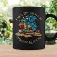 Easily Distracted By Dragons And Books Nerd Dragon Graphic Print Coffee Mug Gifts ideas