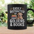 Easily Distracted By Goldens & Books Golden Retriever Dog Graphic Print Coffee Mug Gifts ideas Easily Distracted By Goldens & Books Golden Retriever Dog Graphic Print Coffee Mug Gifts ideas