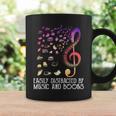 Easily Distracted By Music And Books For Book Lovers Graphic Print Coffee Mug Gifts ideas