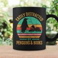 Easily Distracted By Penguins & Books Retro Graphic Print Coffee Mug Gifts ideas Easily Distracted By Penguins & Books Retro Graphic Print Coffee Mug Gifts ideas