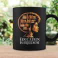 Education Is Freedom Afro Woman Book Illustration Graphic Print Coffee Mug Gifts ideas
