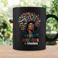 Education Is Freedom History Month Teacher Books Afro For Men Women Graphic Print Coffee Mug Gifts ideas