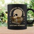 Existential Crisis Club Lifetime Member Skull Books Sarcasm Graphic Print Coffee Mug Gifts ideas