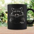 Feral But Literate Raccoon Reading Book Library Animal Meme Graphic Print Coffee Mug Gifts ideas