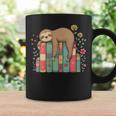 Floral Sloth Sleeping On Books Graphic Print Coffee Mug Gifts ideas