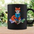 Fox Nerd Reading Books Bookworm Library Book Graphic Print Coffee Mug Gifts ideas