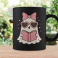 Ghost Reading Book Halloween Cat Lover Graphic Print Coffee Mug Gifts ideas