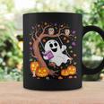 Ghost Reading Book On Swing Halloween Autumn Art Graphic Print Coffee Mug Gifts ideas