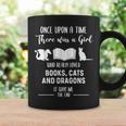 Girl Who Loved Books Cats And Dragons Reading Lover Graphic Print Coffee Mug Gifts ideas