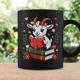 Goat Reading Book Graphic With Floral Graphic Print Coffee Mug Gifts ideas