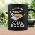 A Good Day Starts With Cats & Books Graphic Print Coffee Mug Gifts ideas A Good Day Starts With Cats & Books Graphic Print Coffee Mug Gifts ideas