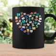 Heart Of Books Book Lover Heart Shape Reading Graphic Print Coffee Mug Gifts ideas
