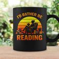 I'd Rather Be Reading Retro Book Lover Bookworm Graphic Print Coffee Mug Gifts ideas