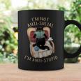 I'm Not Anti-Social I'm Anti-Stupid Cat Read Book Men Women Graphic Print Coffee Mug Gifts ideas I'm Not Anti-Social I'm Anti-Stupid Cat Read Book Men Women Graphic Print Coffee Mug Gifts ideas