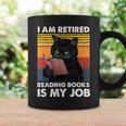 I'm Retired Reading Books Is My Job Cat Reader Graphic Print Coffee Mug Gifts ideas