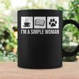 I'm A Simple Woman Tea Books & Dogs Reading Lover Graphic Print Coffee Mug Gifts ideas