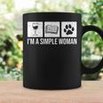 I'm A Simple Woman Wine Books & Dogs Reading Lover Graphic Print Coffee Mug Gifts ideas