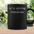 It’s Giving Librarian Book Lover Reading Teacher Graphic Print Coffee Mug Gifts ideas