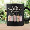 It's Too Nonfictiony Outside Retro Books With Flowers Graphic Print Coffee Mug Gifts ideas It's Too Nonfictiony Outside Retro Books With Flowers Graphic Print Coffee Mug Gifts ideas