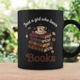 Just a Girl Who Loves Books Aesthetic Bookworm Library Art Graphic Print Coffee Mug Gifts ideas