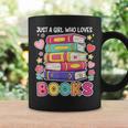 Just A Girl Who Loves Books Reading Library Graphic Print Coffee Mug Gifts ideas