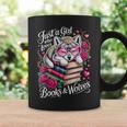 Just A Girl Who Loves Books And Wolves Cute Reading Nerd Graphic Print Coffee Mug Gifts ideas