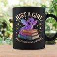 Just A Girl Who Loves Dragons And Books Cute Fantasy Graphic Print Coffee Mug Gifts ideas