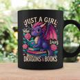 Just a Girl Who Loves Dragons And Books Dragon Graphic Print Coffee Mug Gifts ideas