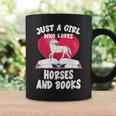 Just A Girl Who Loves Horses And Books Heart Reading Graphic Print Coffee Mug Gifts ideas