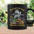 Just A Girl Who Loves Wolves And Books Howling Wolf Moon Graphic Print Coffee Mug Gifts ideas