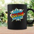 Kids Boys Colton Comic Book Superhero Name Graphic Print Coffee Mug Gifts ideas