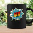 Kids Boys Ian Comic Book Superhero Name Graphic Print Coffee Mug Gifts ideas