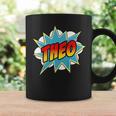 Kids Boys Theo Comic Book Superhero Name Graphic Print Coffee Mug Gifts ideas