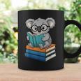 Koala Reading Book Glasses Bookworm Librarian Graphic Print Coffee Mug Gifts ideas