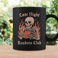Late Night Readers Club Skeleton Book Lover Graphic Print Coffee Mug Gifts ideas