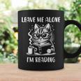 Leave Me Alone I'm Reading Nerdy Cat Drink Coffee Read Book For Men Women Graphic Print Coffee Mug Gifts ideas