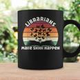 Librarians Make Shhh Happen Open Book Librarian Graphic Print Coffee Mug Gifts ideas