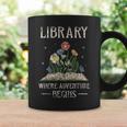 Library Where Adventure Begins Books Librarian Lover Graphic Print Coffee Mug Gifts ideas