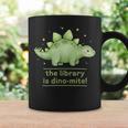 The Library Is Dino-Mite Stegosaurus Reading Kids Book Graphic Print Coffee Mug Gifts ideas